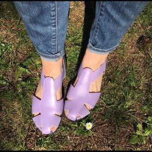 Purple vintage style sandals.